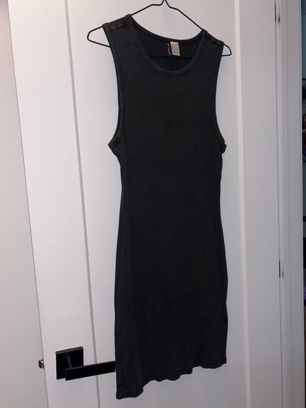 H&M Black Ribbed Tank Midi Dress